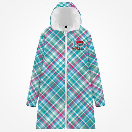 I Love Nurses Long Type Cotton-pad Zipper-up Hoodie