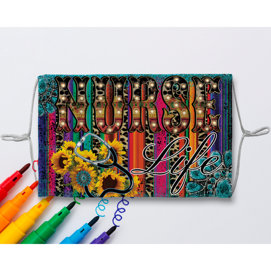 Nurse life Sublimation Colouring Face Mask