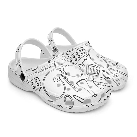 MEDICAL SUPPLY PATTERN All Over Printed Clogs