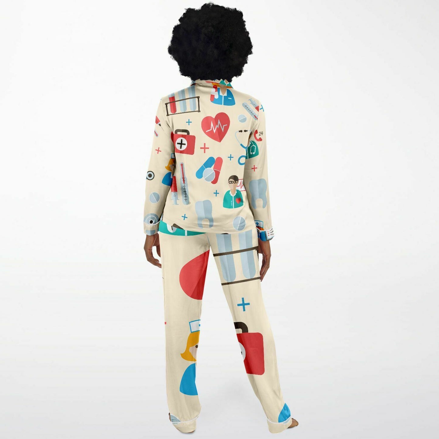 NURSING AND MEDICAL PATTERN PRINT NIGHTWEAR