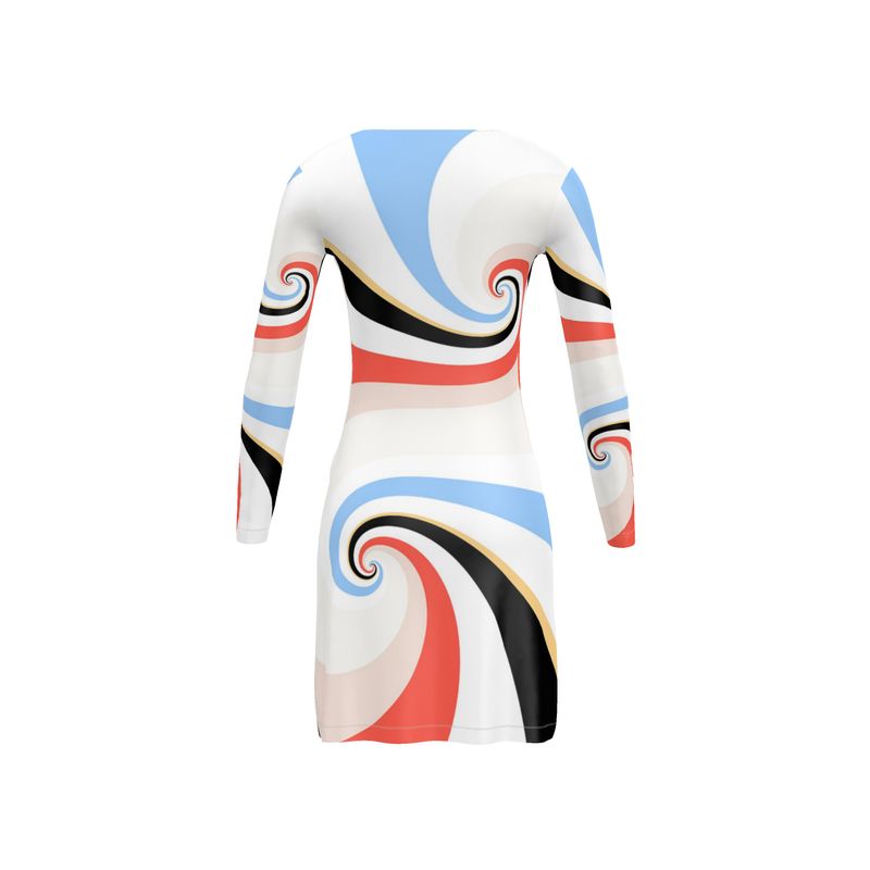 UNIQULY MULTI-COLORED SWIRL DESIGNED LADIES CARDIGAN