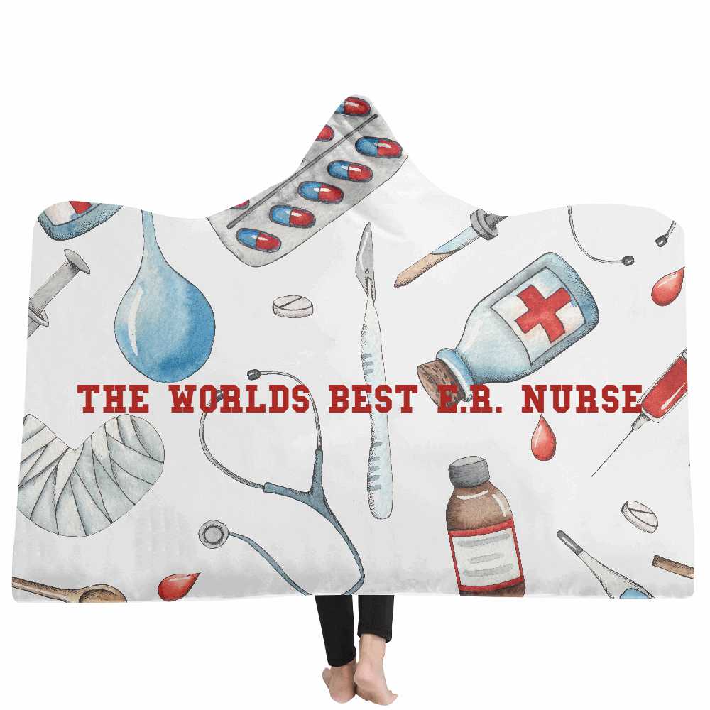 WORLD'S BEST E.R. NURSE HOODED BLANKET