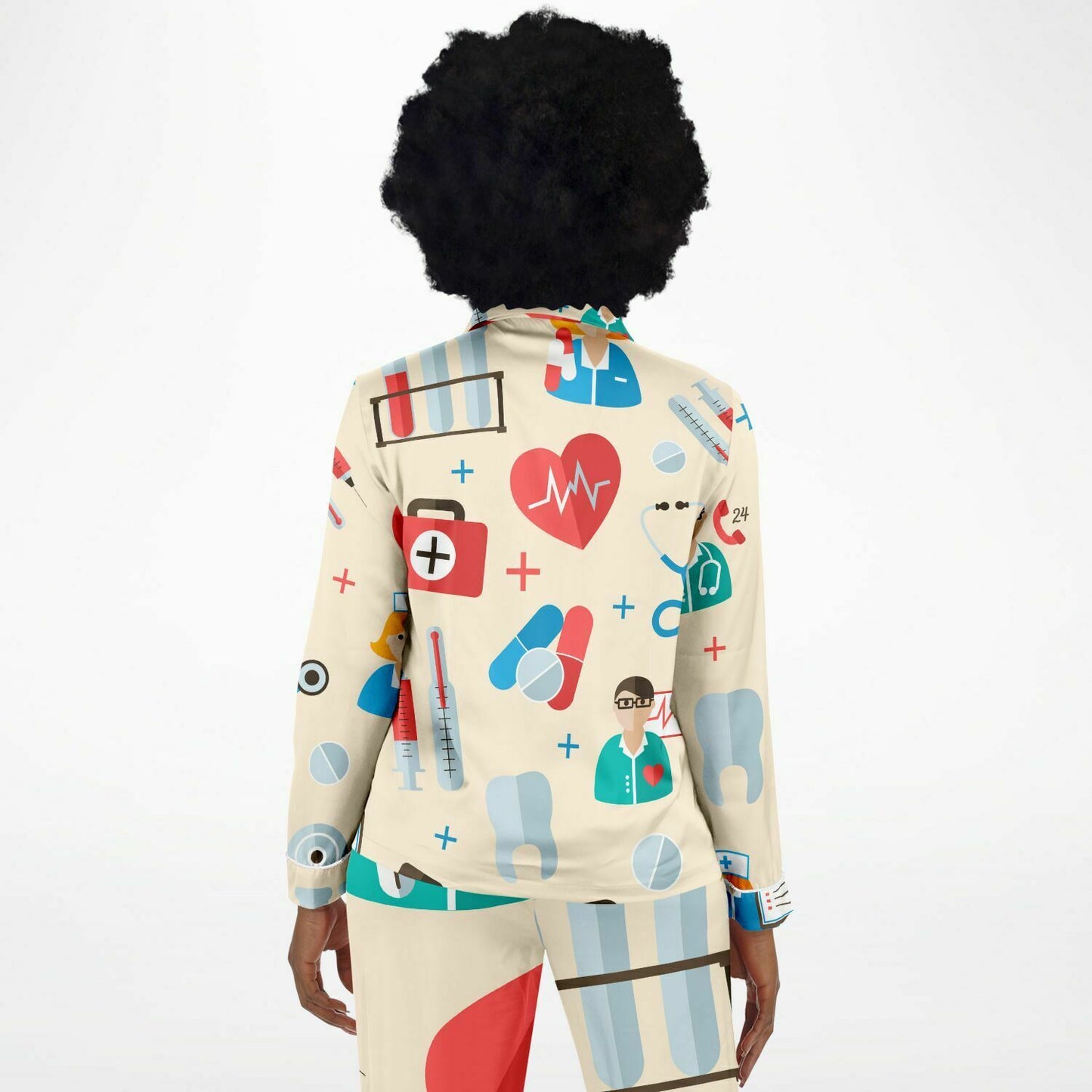 NURSING AND MEDICAL PATTERN PRINT NIGHTWEAR