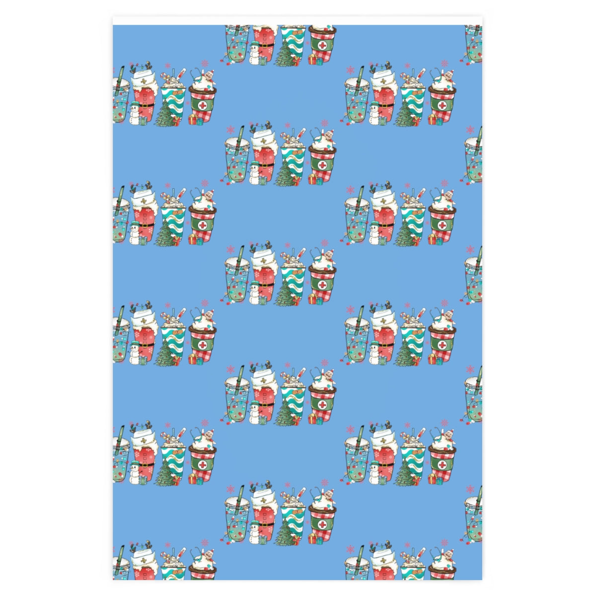 Festive Holiday Drinks Wrapping Paper