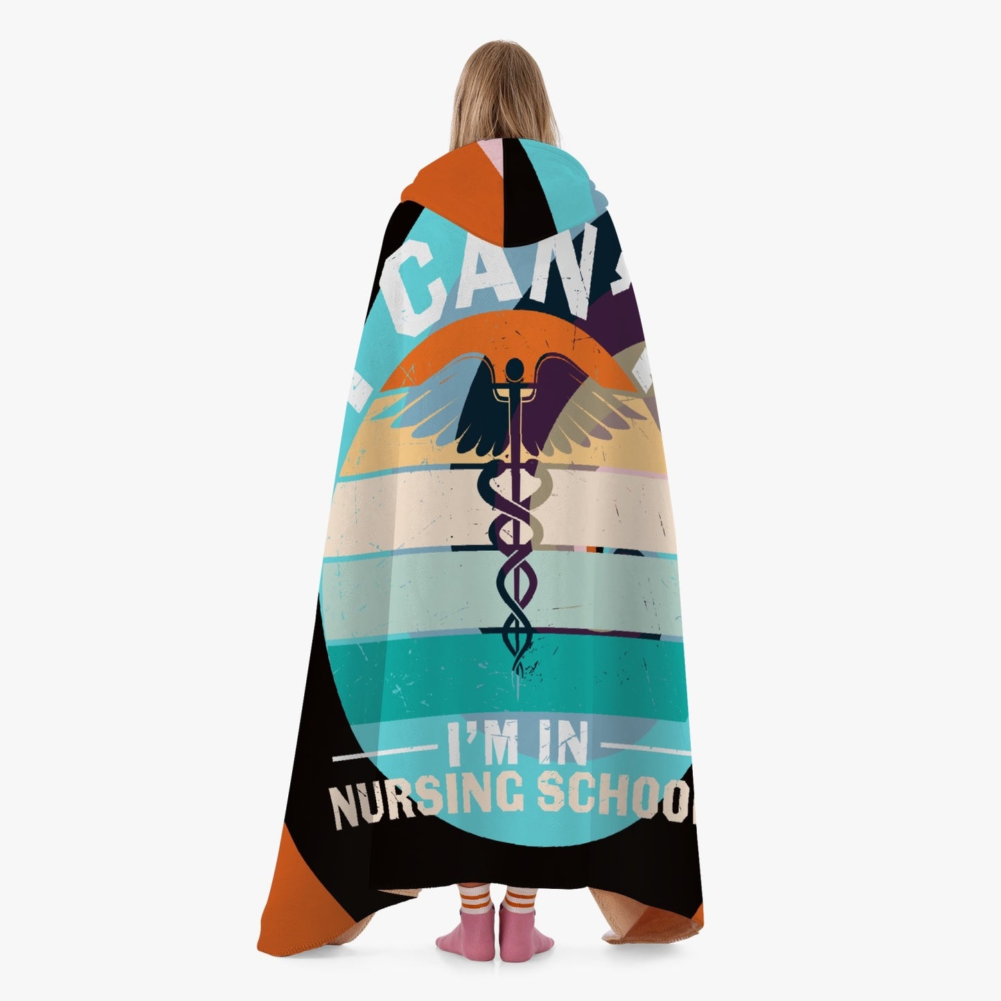 I CAN'T, I'M IN NURSING SCHOOL Casual Dual-Sided Stitched Hoodie Blanket