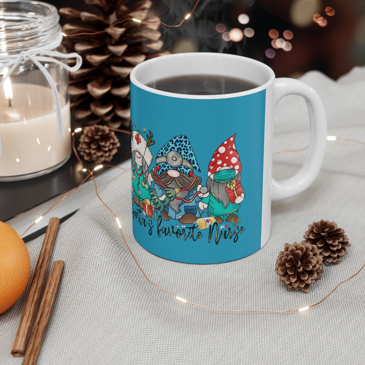 Santa's Favorite Nurse Ceramic Mug 11oz