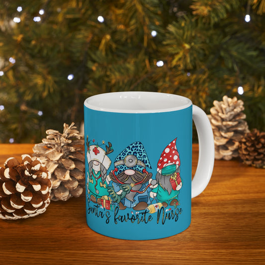 Santa's Favorite Nurse Ceramic Mug 11oz