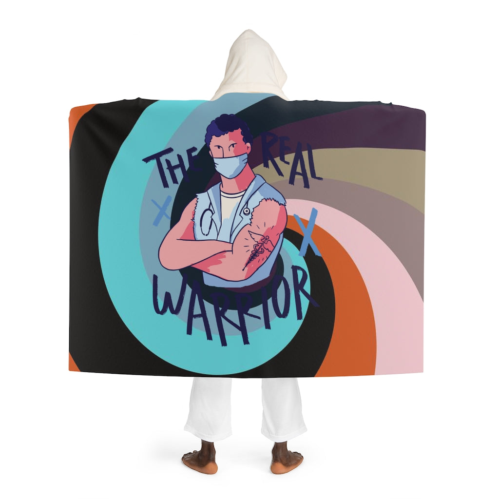 The Real Warrior Nurse/Murse Hooded Sherpa Fleece Blanket