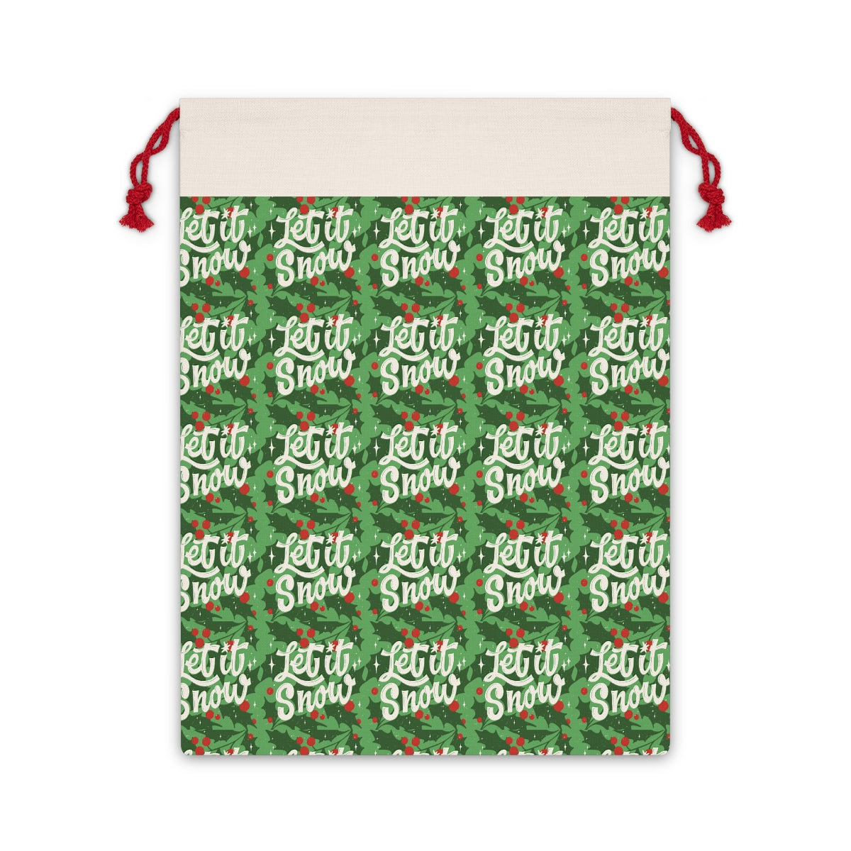 Let It Snow Santa Linen Sack