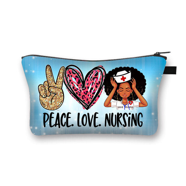 PEACE, LOVE and NURSING POUCHES, COSMETIC CASES  and  SHAVE KIT HOLDER WITH ZIPPERS