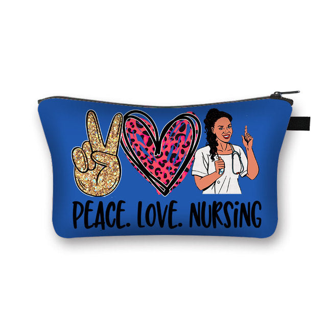 PEACE, LOVE and NURSING POUCHES, COSMETIC CASES  and  SHAVE KIT HOLDER WITH ZIPPERS