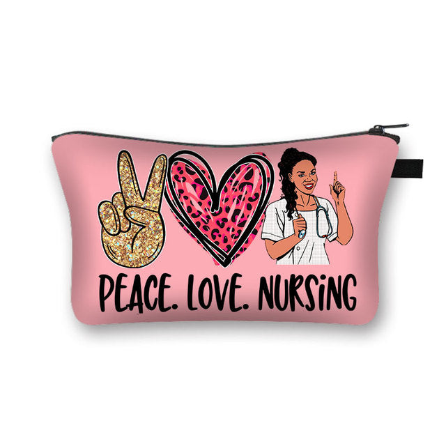 PEACE, LOVE and NURSING POUCHES, COSMETIC CASES  and  SHAVE KIT HOLDER WITH ZIPPERS