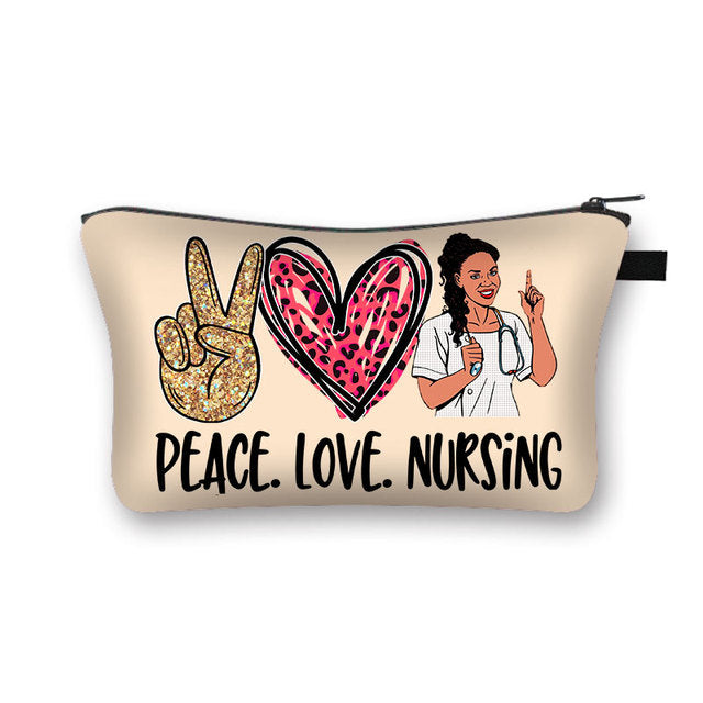 PEACE, LOVE and NURSING POUCHES, COSMETIC CASES  and  SHAVE KIT HOLDER WITH ZIPPERS
