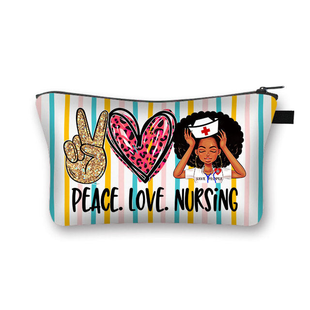 PEACE, LOVE and NURSING POUCHES, COSMETIC CASES  and  SHAVE KIT HOLDER WITH ZIPPERS