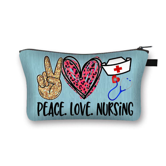 PEACE, LOVE and NURSING POUCHES, COSMETIC CASES  and  SHAVE KIT HOLDER WITH ZIPPERS