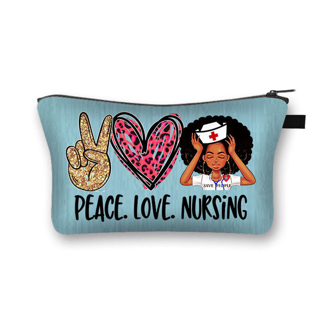 PEACE, LOVE and NURSING POUCHES, COSMETIC CASES  and  SHAVE KIT HOLDER WITH ZIPPERS