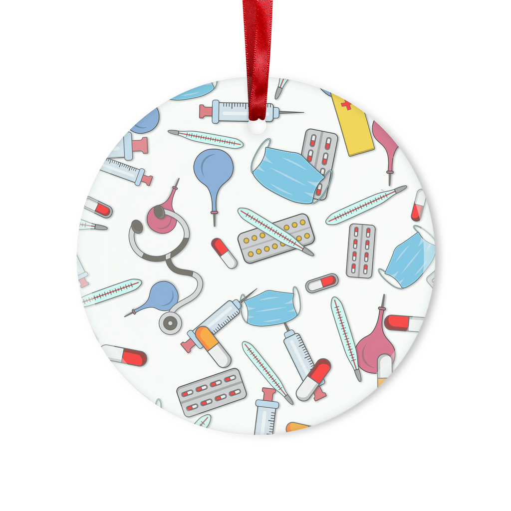 NURSE PRINT Glass Hanging Ornament (2 Sizes)