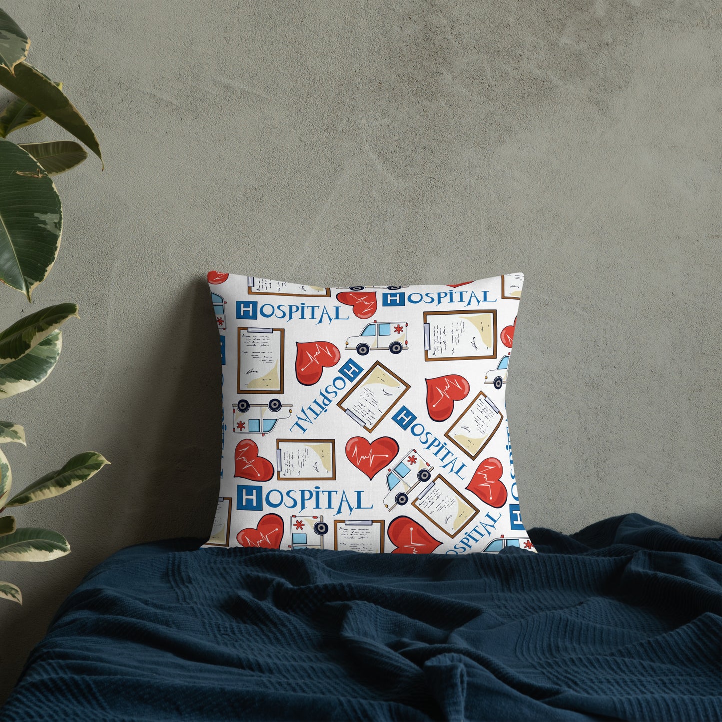 MEDICAL NURSE PRINT Premium Pillow