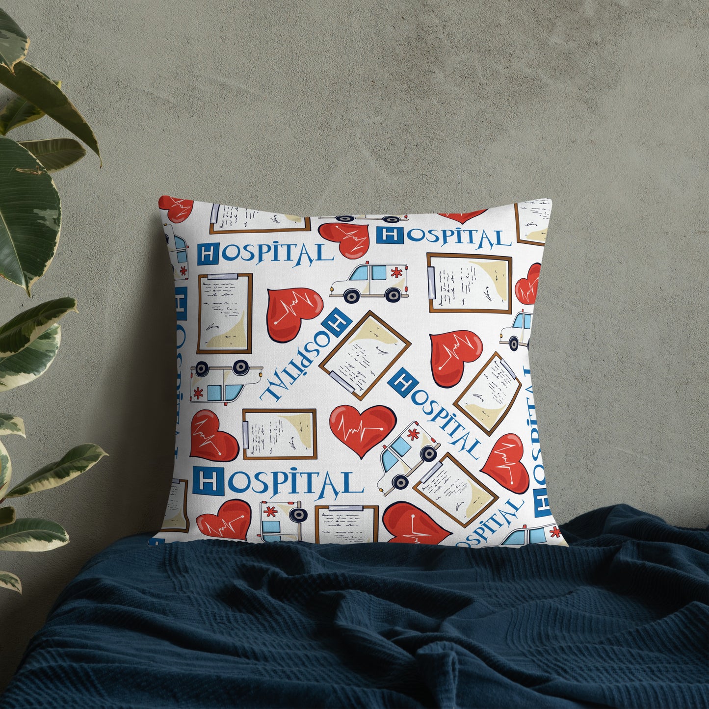 MEDICAL NURSE PRINT Premium Pillow