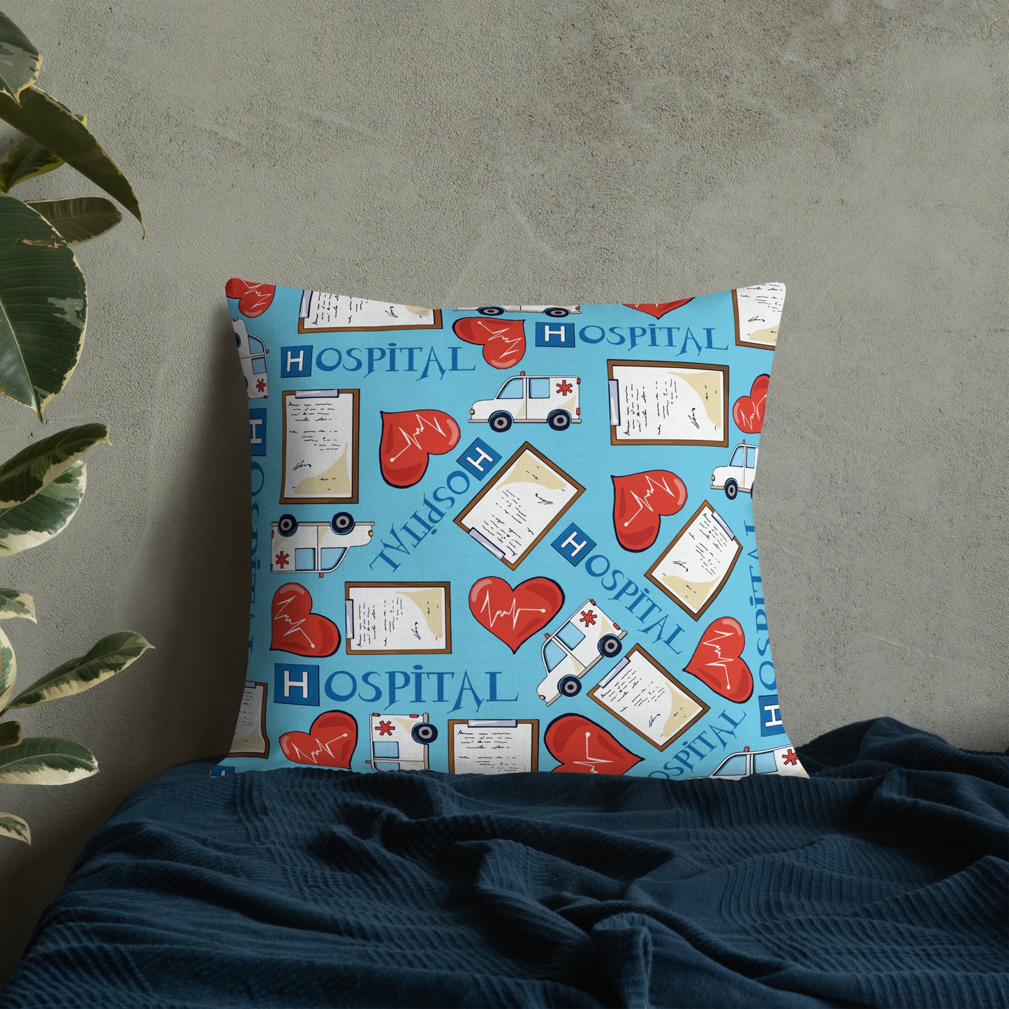 MEDICAL NURSE PRINT Premium Pillow