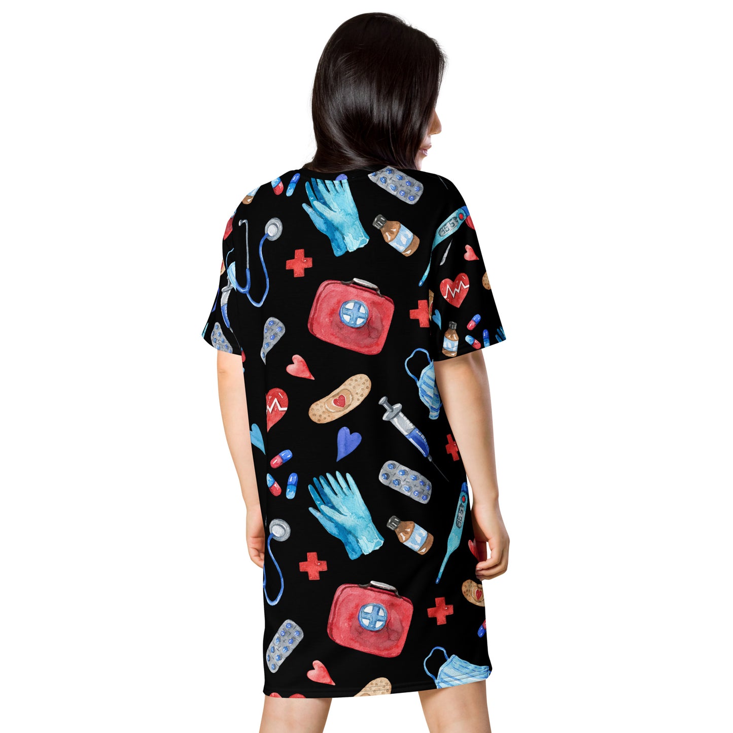 NURSES PRINT STYLE T-shirt dress