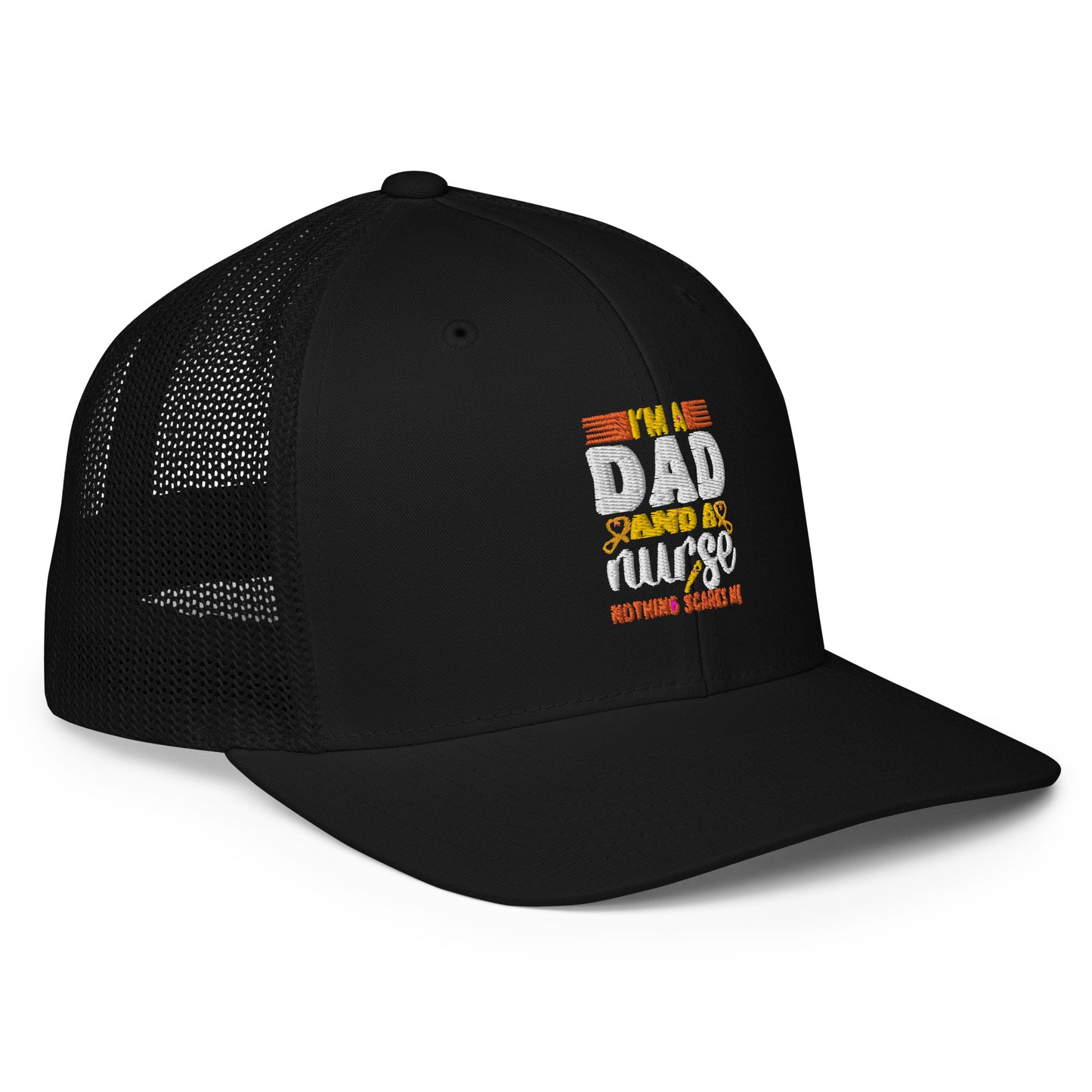 I am a Dad and a Nurse...Closed-back trucker cap