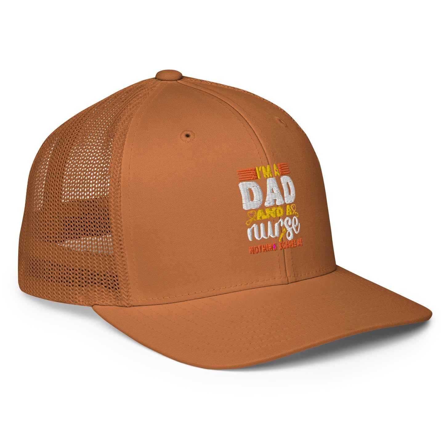 I am a Dad and a Nurse...Closed-back trucker cap