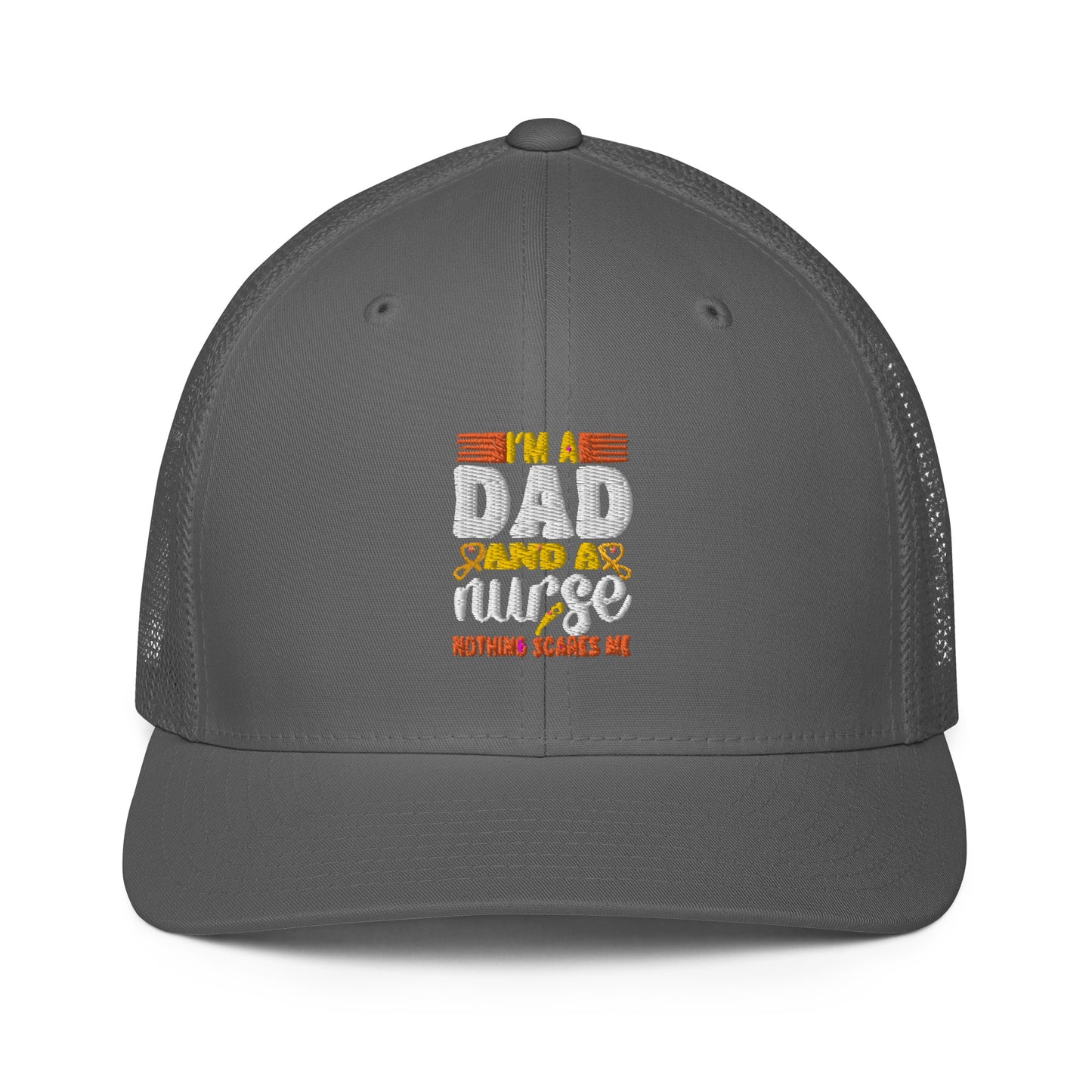 I am a Dad and a Nurse...Closed-back trucker cap