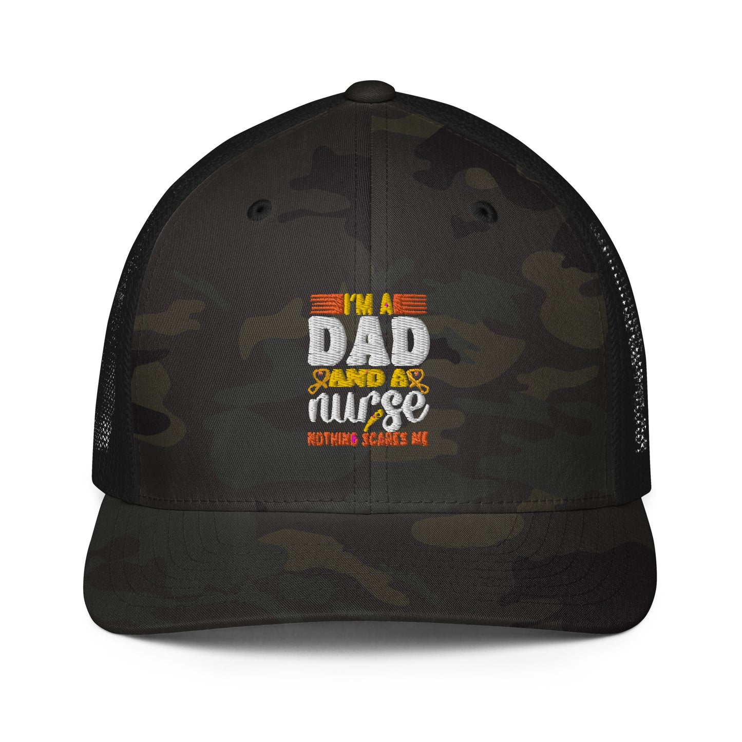 I am a Dad and a Nurse...Closed-back trucker cap