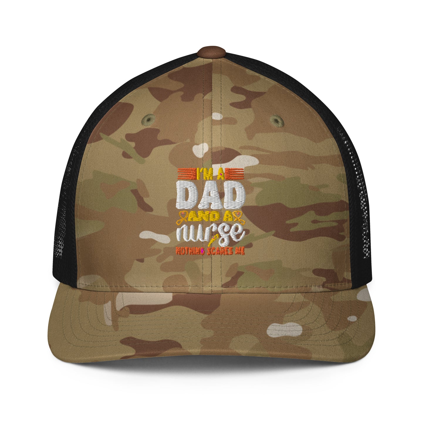 I am a Dad and a Nurse...Closed-back trucker cap