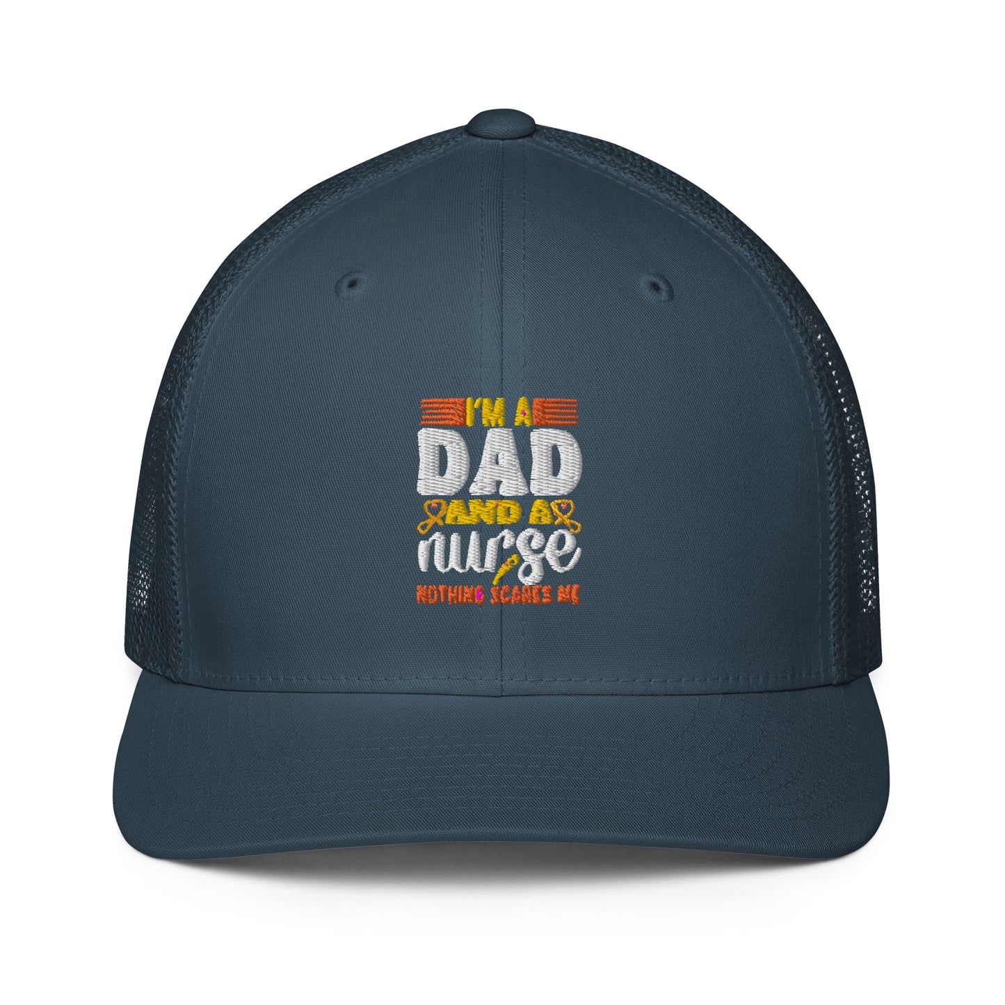 I am a Dad and a Nurse...Closed-back trucker cap