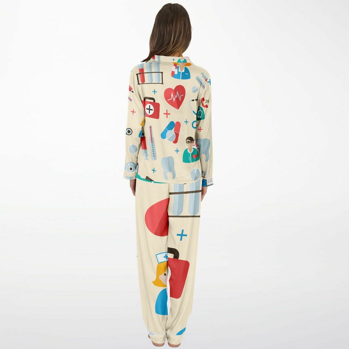 NURSING AND MEDICAL PATTERN PRINT NIGHTWEAR