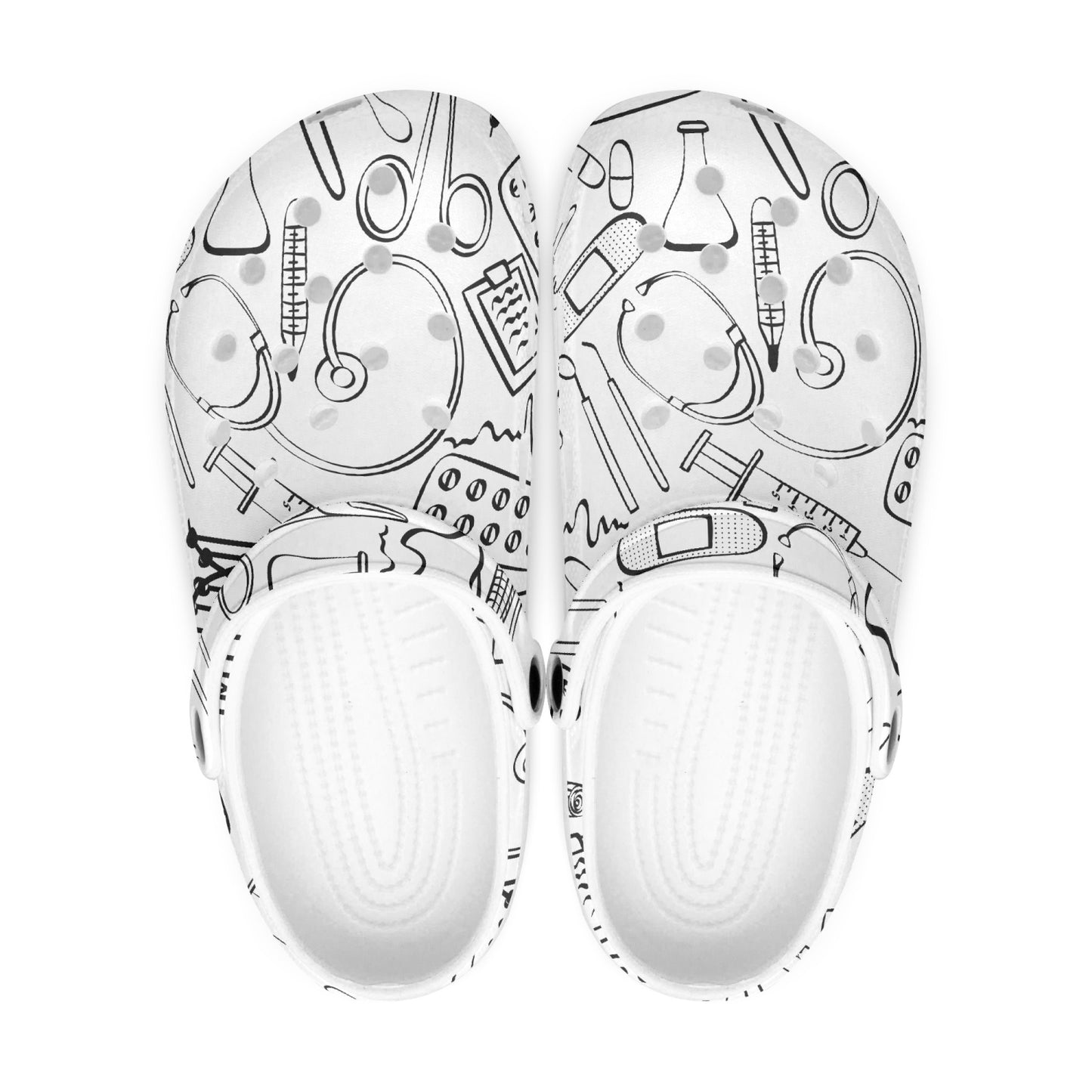 MEDICAL SUPPLY PATTERN  All Over Printed Clogs