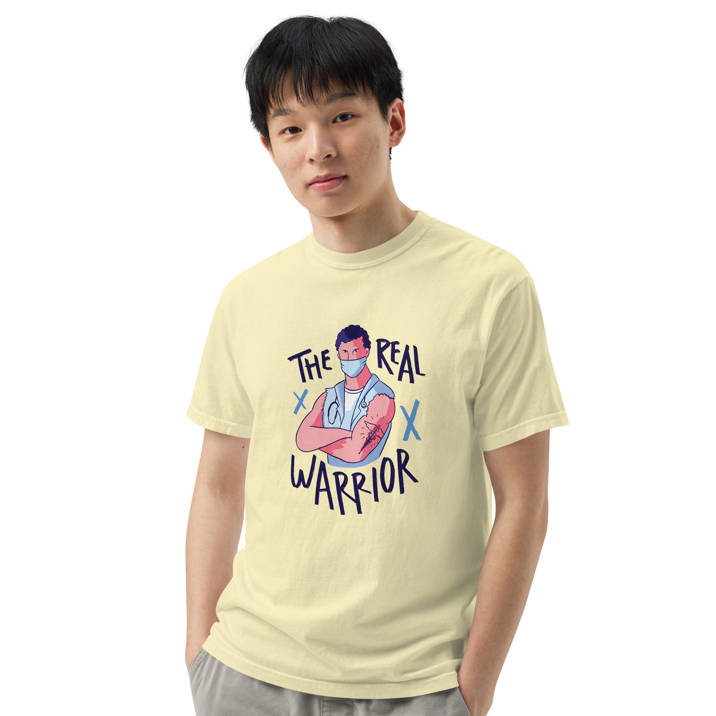 The Real Warrior Nurse Men’s garment-dyed heavyweight t-shirt