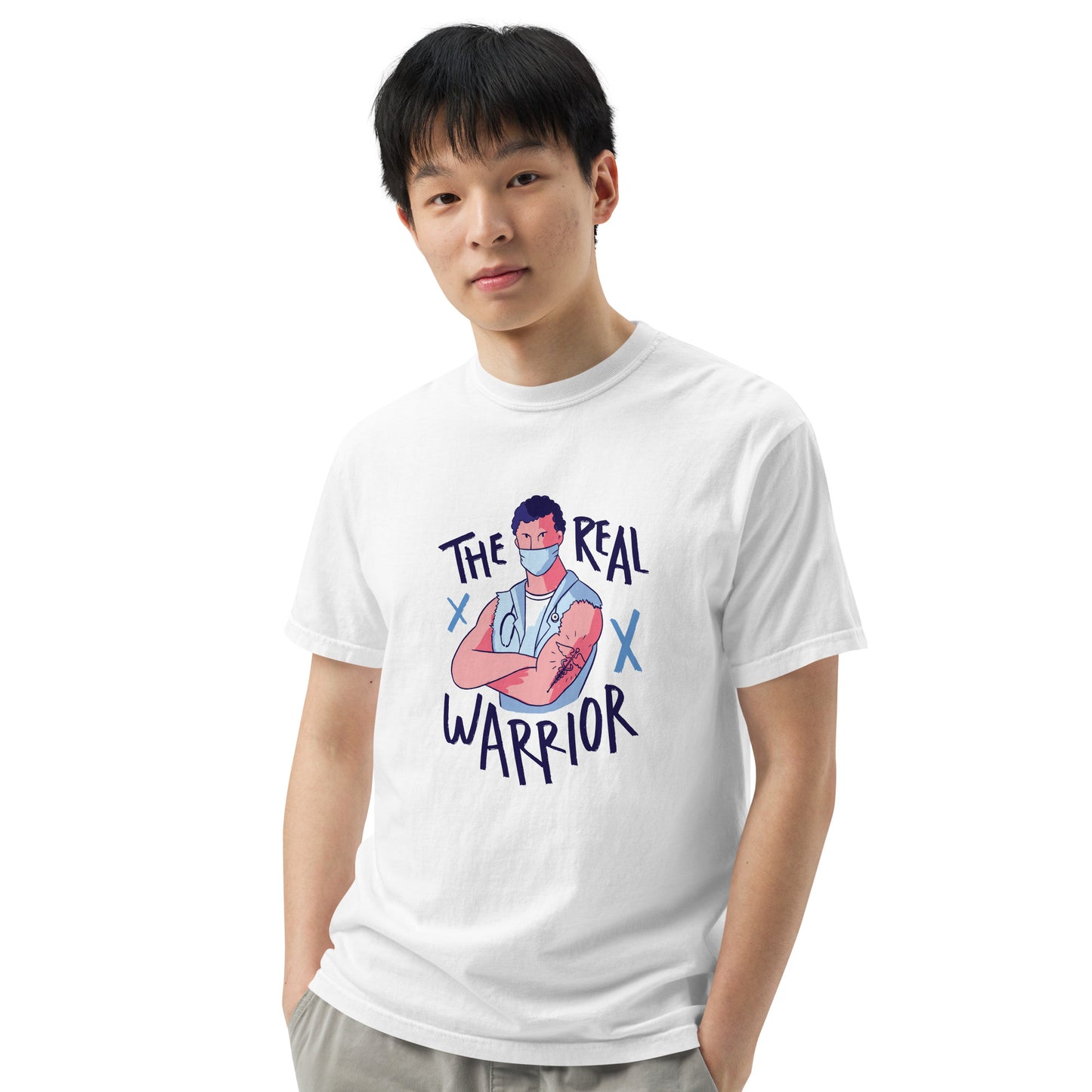 The Real Warrior Nurse Men’s garment-dyed heavyweight t-shirt