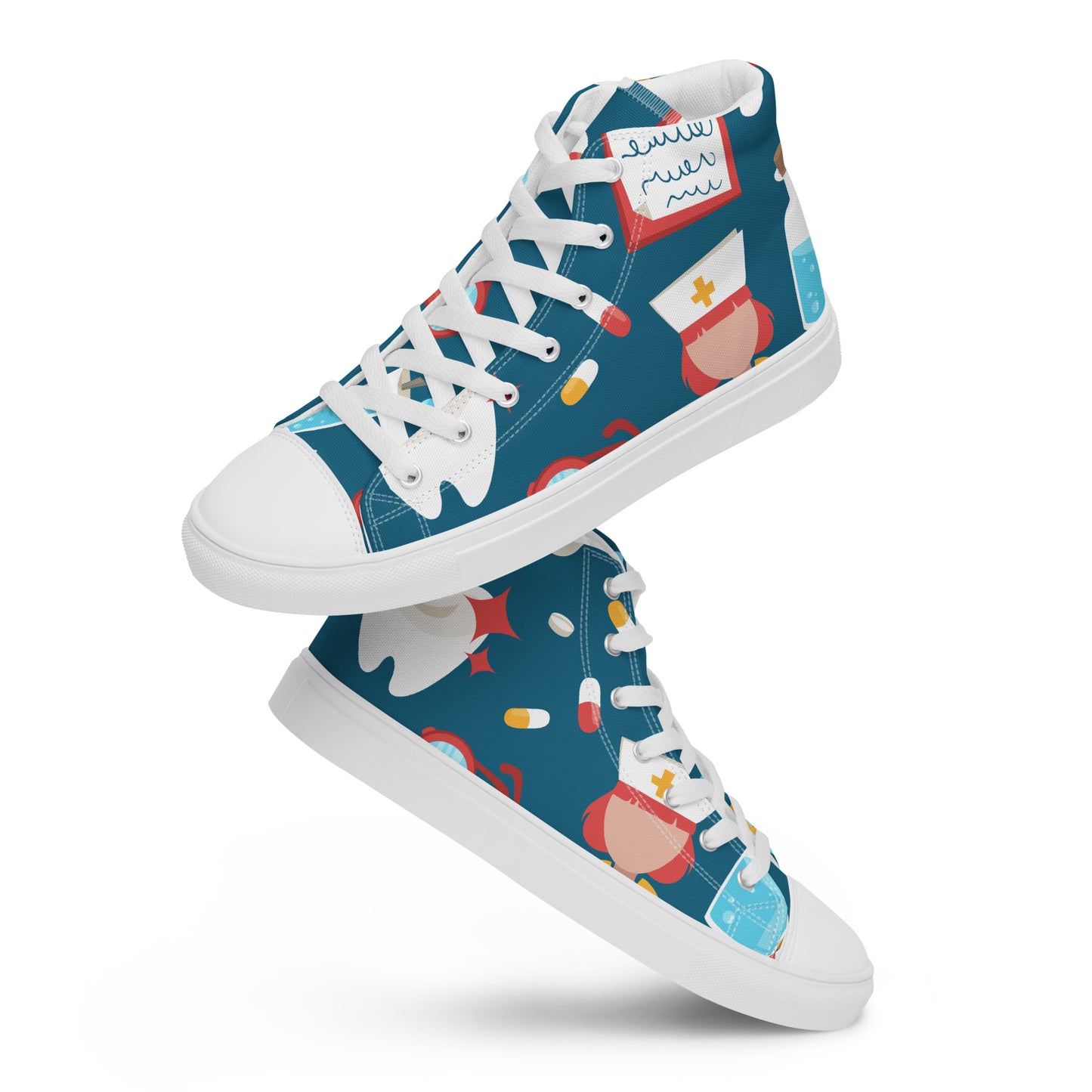 NURSE & MEDICAL PRINT Men’s high top canvas shoes