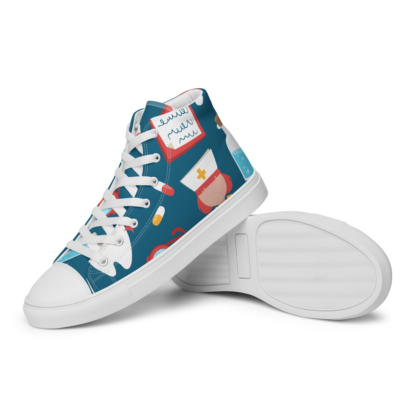 NURSE & MEDICAL PRINT Men’s high top canvas shoes