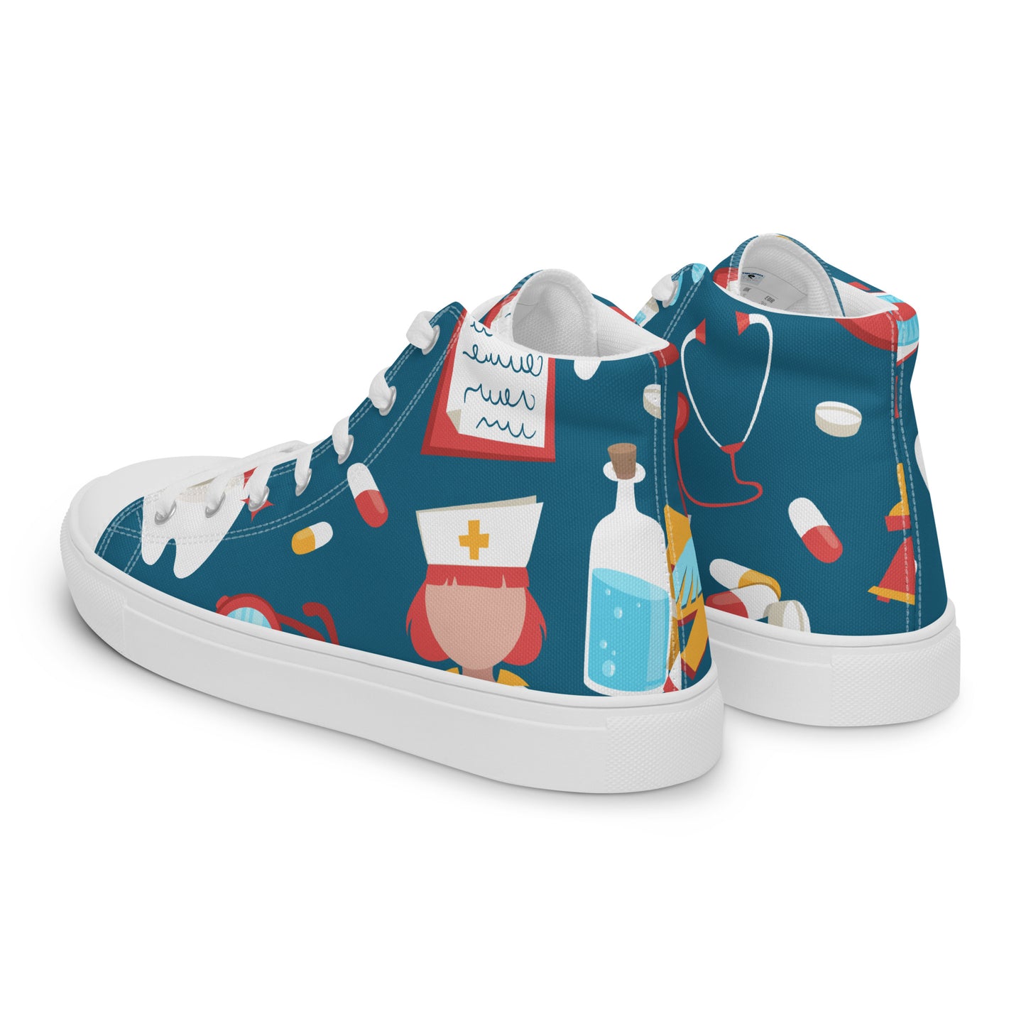 NURSE & MEDICAL PRINT Men’s high top canvas shoes