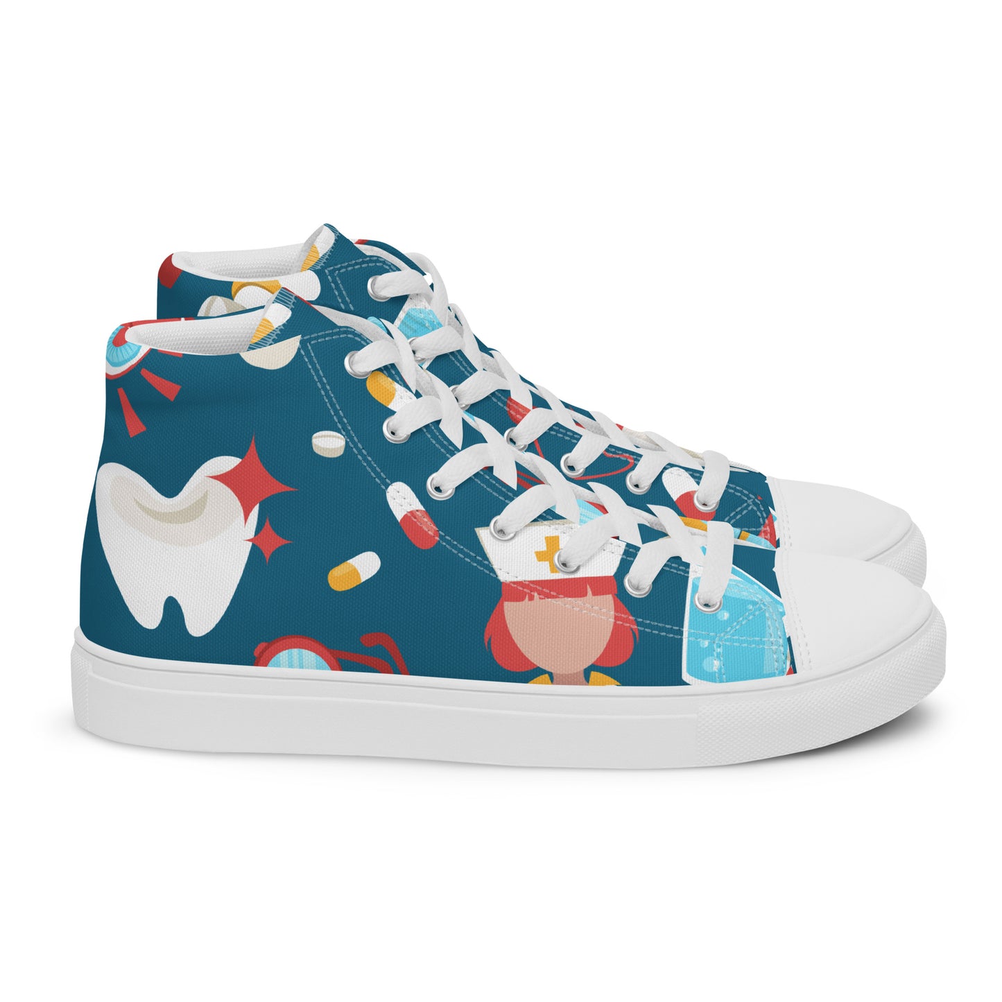 NURSE & MEDICAL PRINT Men’s high top canvas shoes