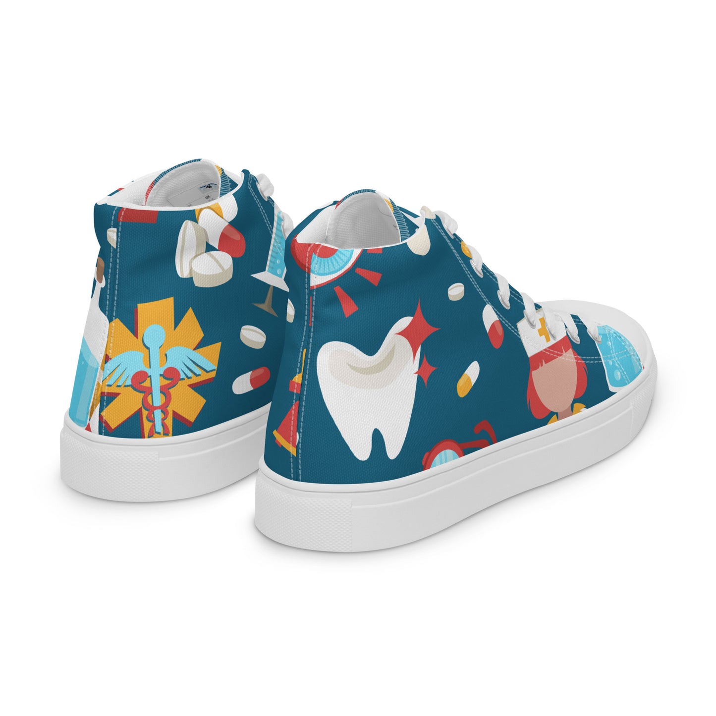 NURSE & MEDICAL PRINT Men’s high top canvas shoes