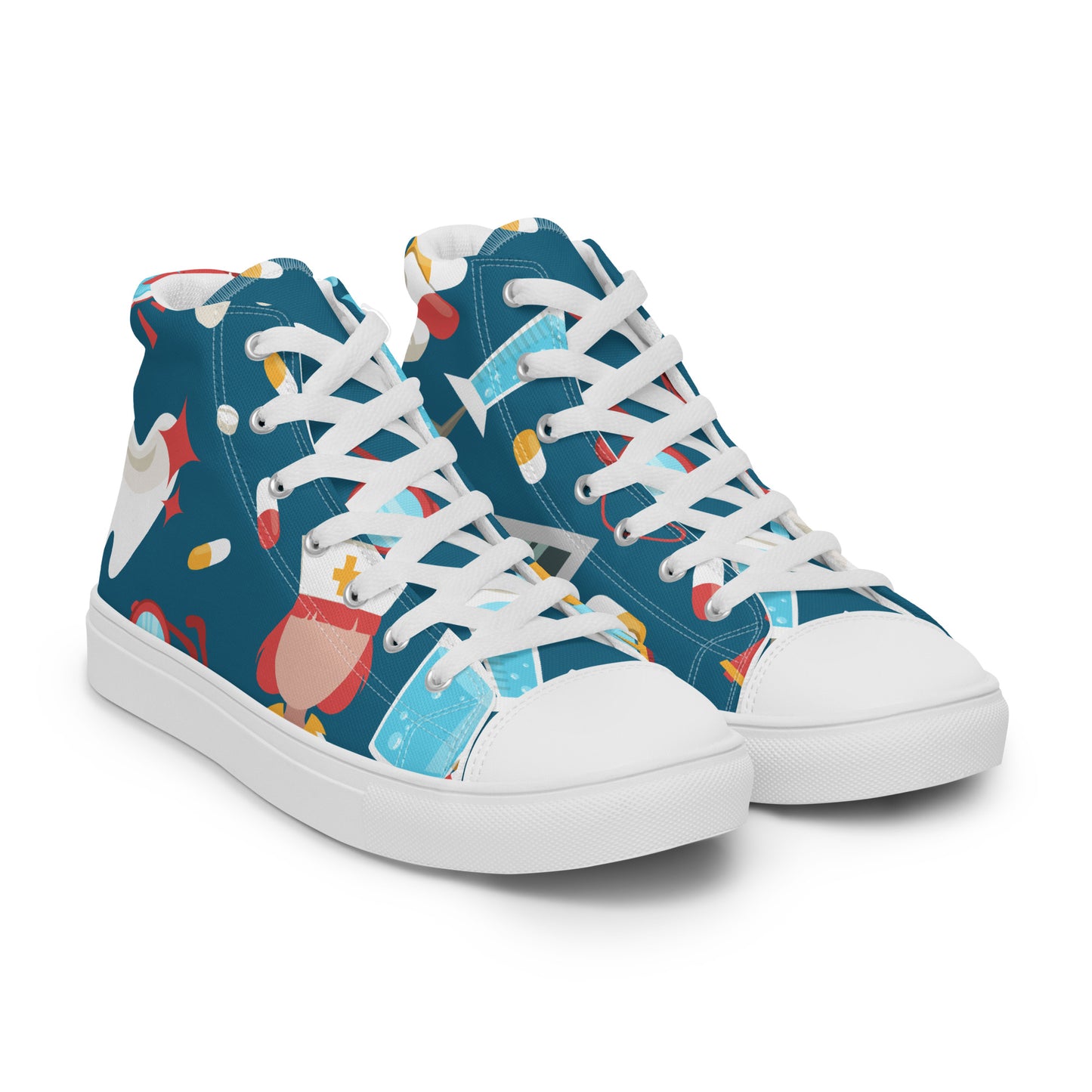 NURSE & MEDICAL PRINT Men’s high top canvas shoes