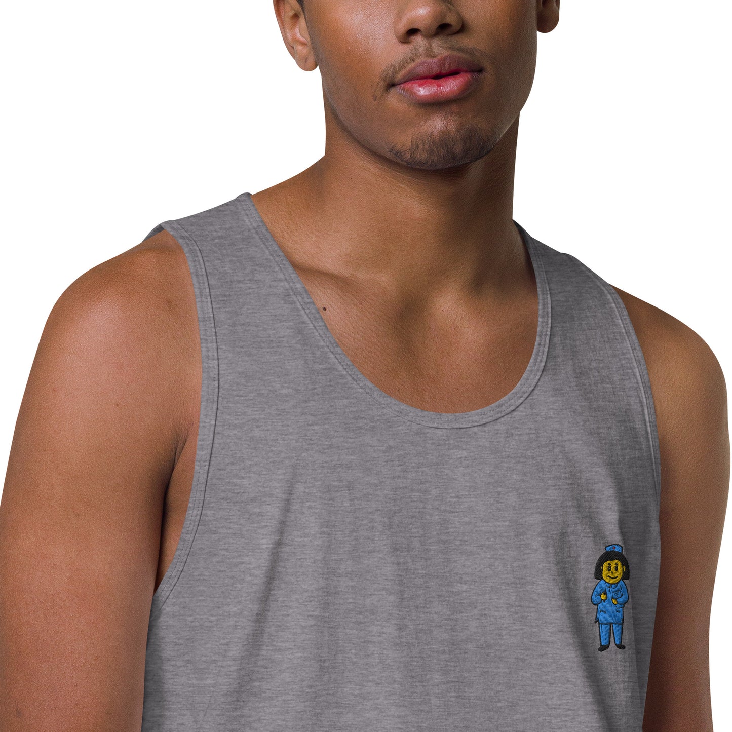 Nurse Embroidery Men’s premium tank top