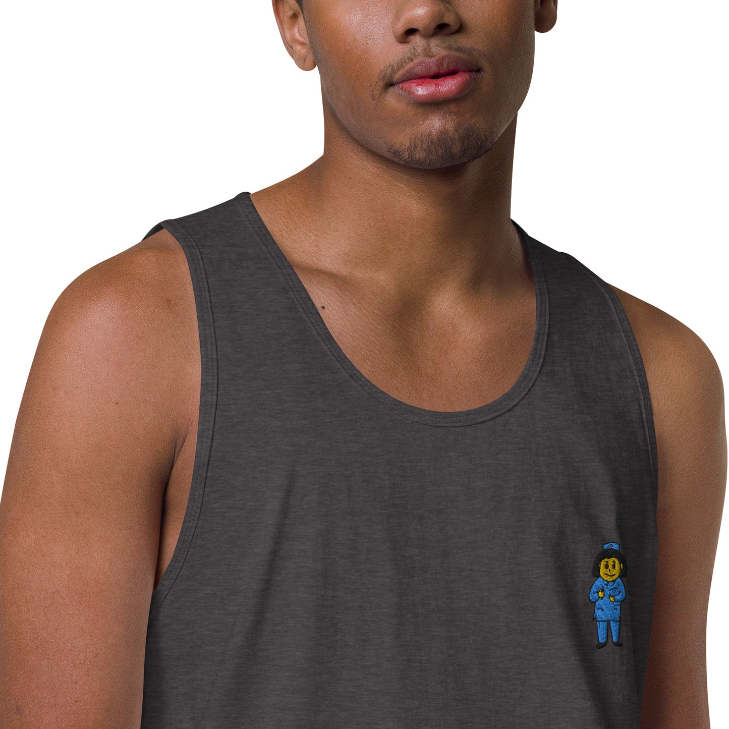 Nurse Embroidery Men’s premium tank top