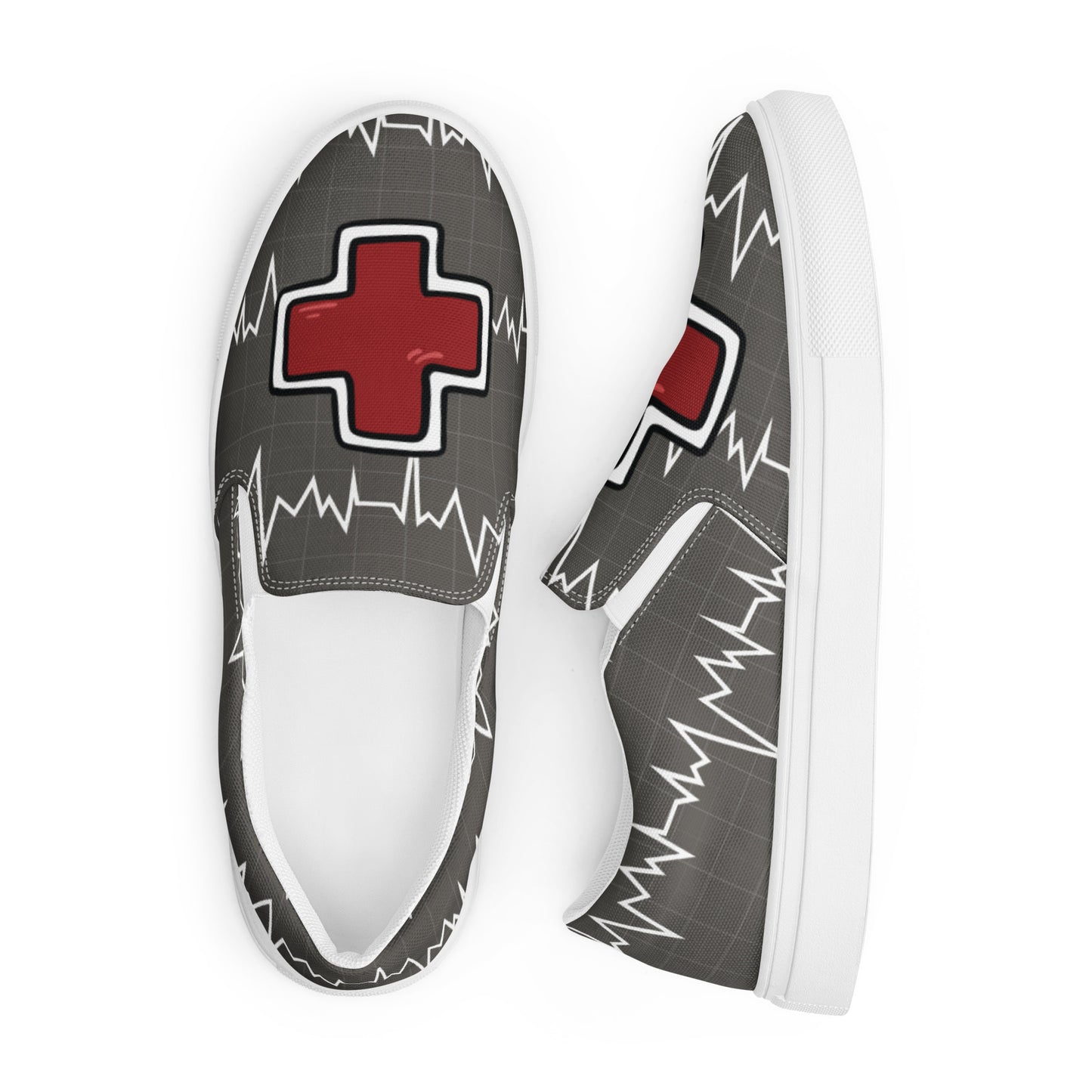 HEARTBEAT PRINT Men’s slip-on canvas shoes