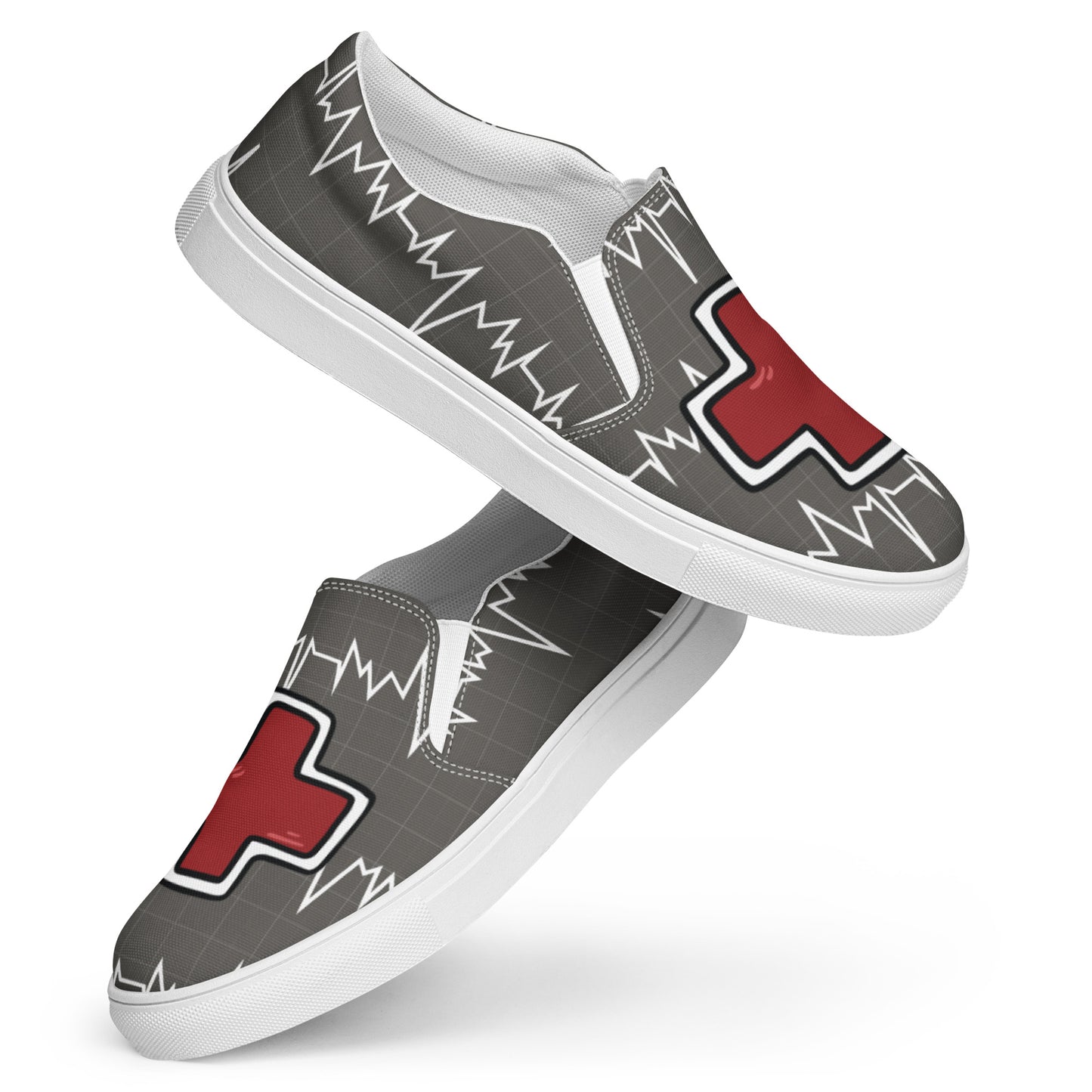 HEARTBEAT PRINT Men’s slip-on canvas shoes