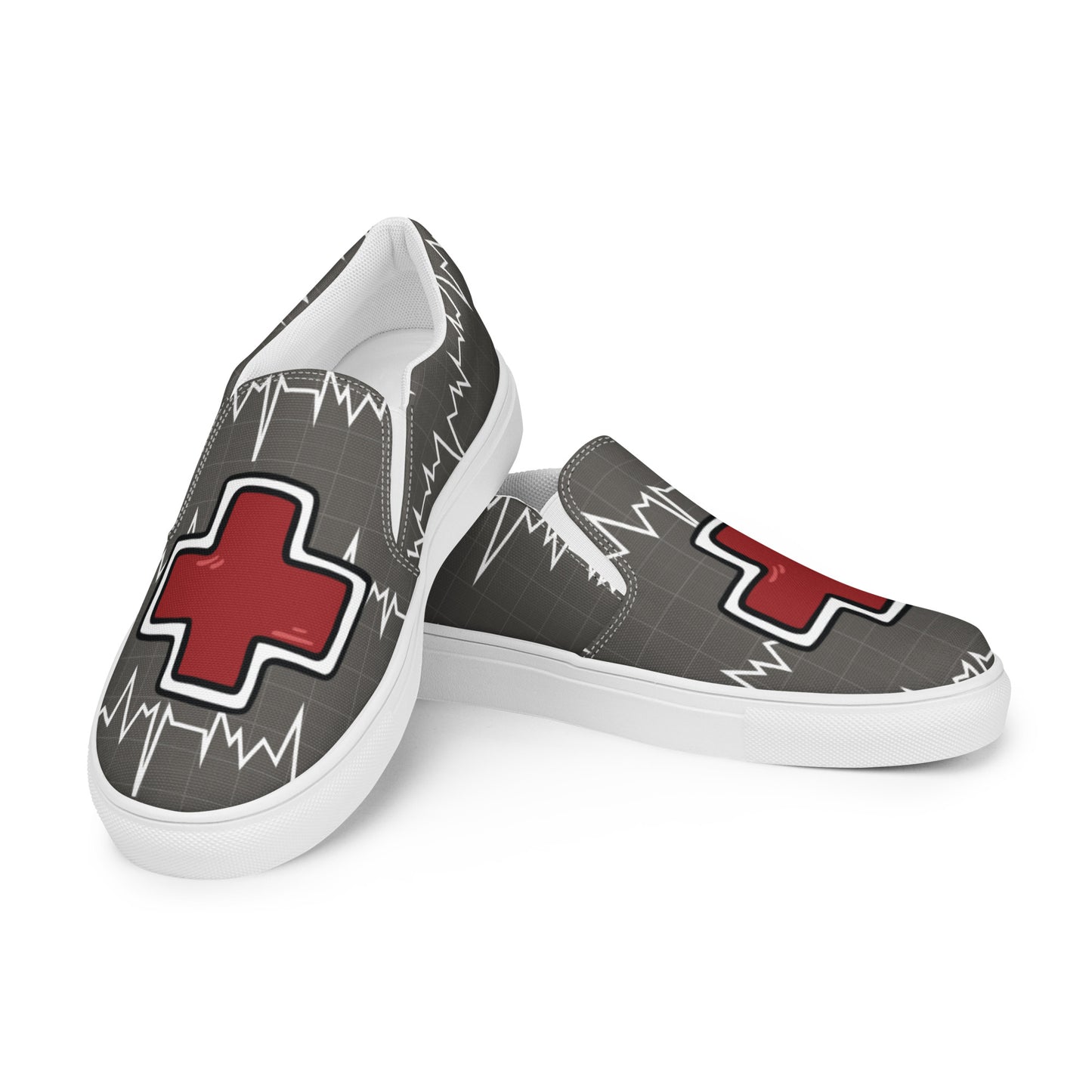 HEARTBEAT PRINT Men’s slip-on canvas shoes