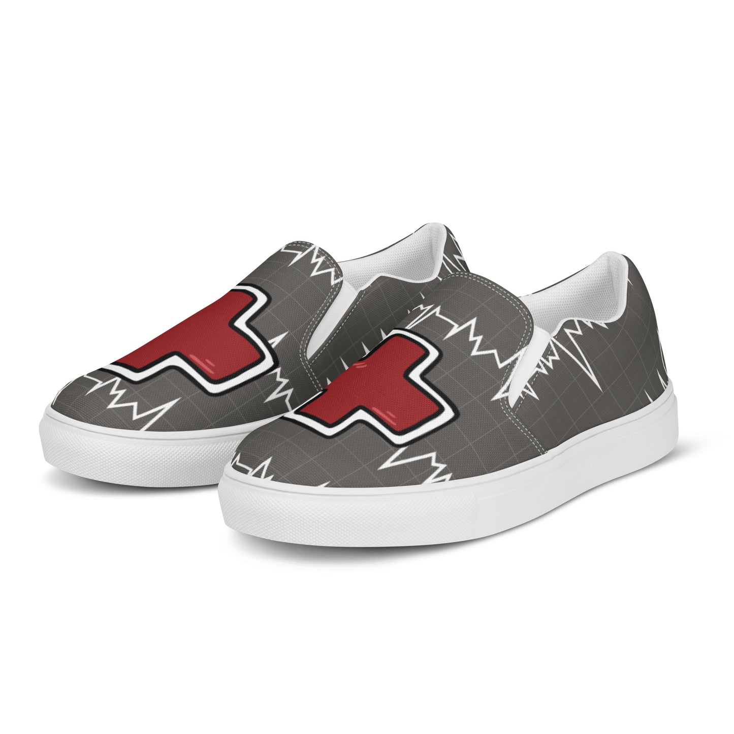 HEARTBEAT PRINT Men’s slip-on canvas shoes