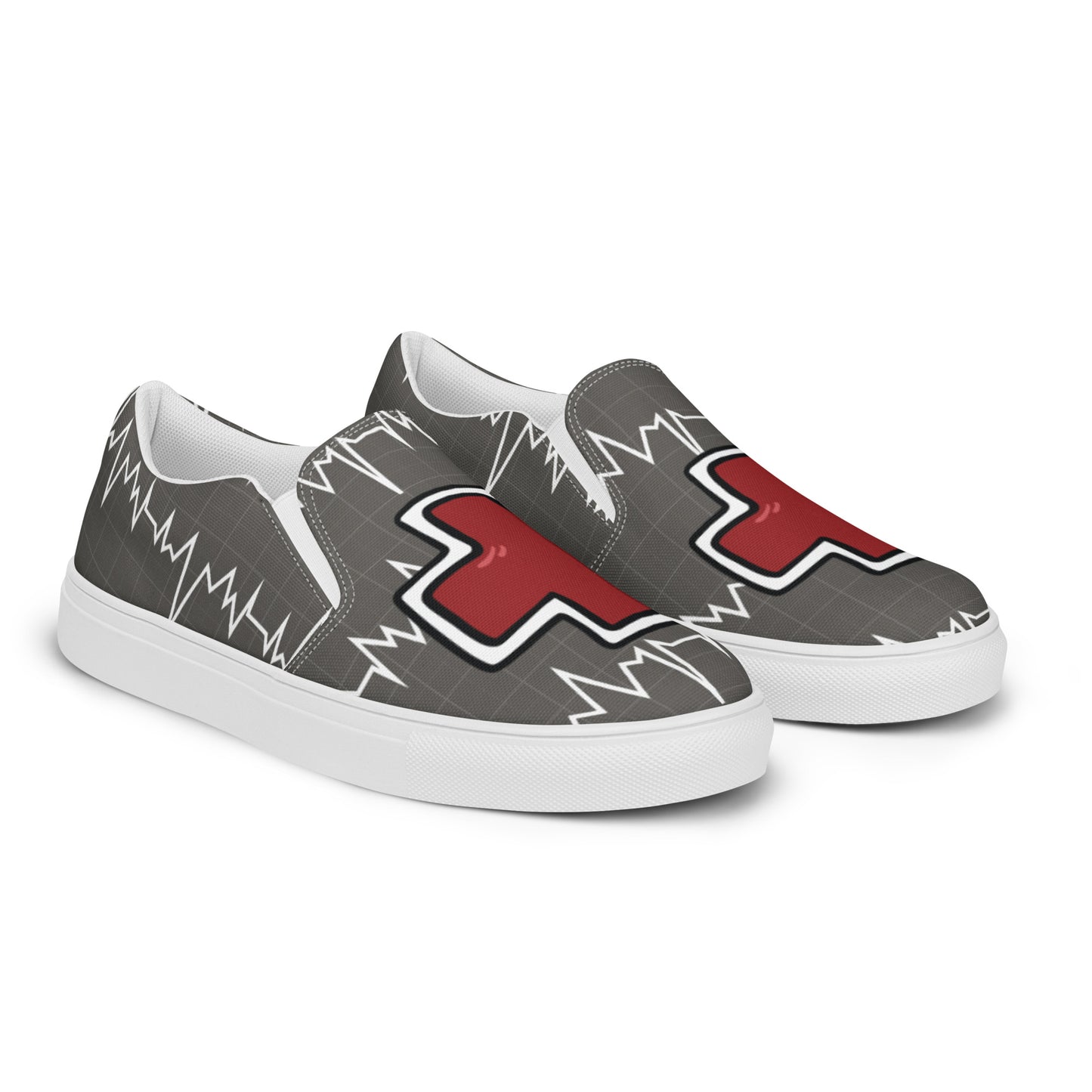 HEARTBEAT PRINT Men’s slip-on canvas shoes