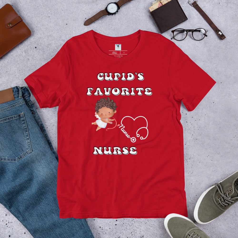 CUPIDS FAVORITE NURSE Unisex t-shirt