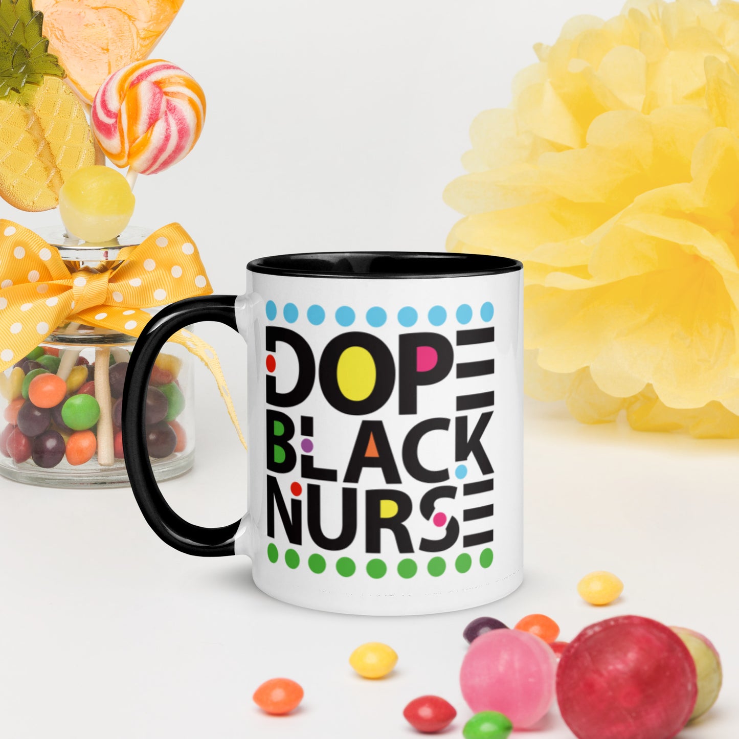 Dope Black Nurse Mug with Color Inside